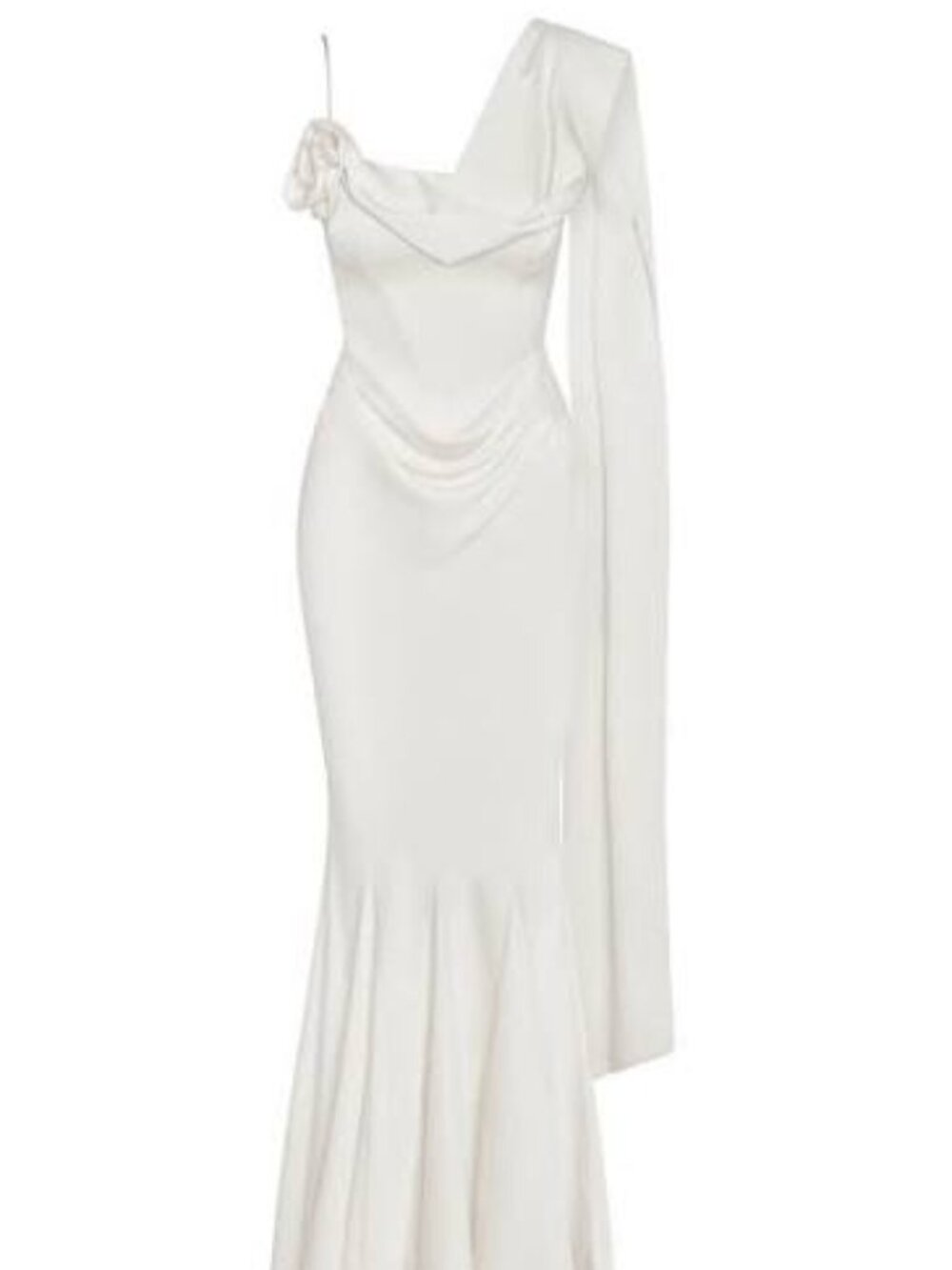 LEAU - Celine - Corset Drape Satin Gown - White